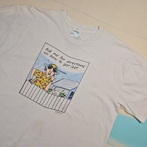 VTG Silver‎ Mountain Get Lost Directions L Shoebox Cartoon Tee USA Cotton 1990s